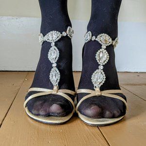 Strappy bejeweled sandals